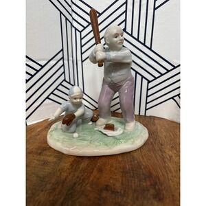Vintage 1992 Paul Sebastian Porcelain Baseball Grandfather and Grandson Figurine